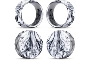 COOEAR Ohrstöpsel Tunnel Piercing Messgeräte für Ohren, Doppel ausgestellte Expander Bahren, 2 Paar bunte Acryl Ohrringe.