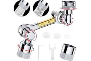 DN DENNOV 1440 ° Estensione del rubinetto,2 modalità di uscita dell'acqua 1080 ° Rubinetto rotante Fan Faucet Fixture Multifunzionale Kitchen Extension, adatto per cucine e rubinetti del bagno
