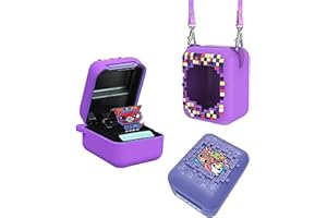 Quintrost Custodia in Silicone per Bitzee Virtual Digital Pet, Cover Protettivo Anti-caduta con Cordino per Bitzee, 3D Antiurto Manica Protettiva per Cucciolo Digitale (Viola)