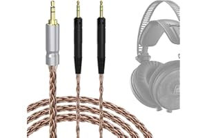 GEEKRIA Apollo Copper Upgrade Audio Cable Compatible with ATH ATH-R70X Headphones, 3.5mm to Dual 2.5mm Replacement Headphones Cord for Hi-Resolution Audiophile, HiFi Headset (4.9 ft / 1.5 m)