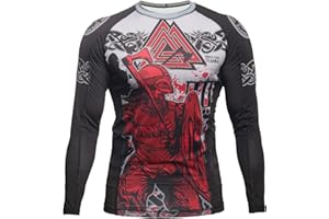 Hardcore Training Viking 2.0 Black Chemise de Compression Homme MMA BJJ Fitness Arts Martiaux No Gi Grappling Boxe Workout
