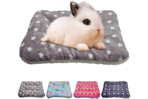 RIOUSSI Lit pour lapin, cochon d'Inde, lit chaud pour petits animaux, lapins, chinchillas, hérissons, bébés, chats, furets, 35,6 x 30,5 cm, gris clair