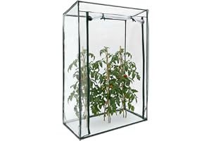 Relaxdays Tomatväxthus med lutande tak 150 x 100 x 50 cm tomathus för tomatodling som kall ram, stort tomattält och odlingshus, grön PVC