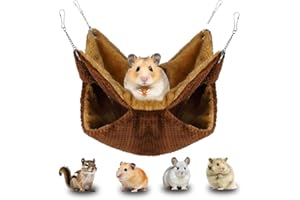 FADCAER Haustierkäfig-Hängematte, hängende Tier-Hängematte, Winter, warm, Hamster-Hängematte, kleine Haustiere, doppellagiges hängendes Bett, Fleece-Haustier-Bettwäsche für Hamster, Chinchilla, Eichhörnchen,