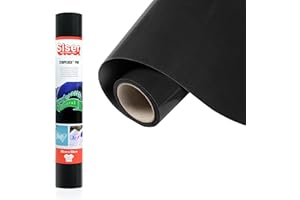 Siser® Stripflock PRO Black Nero, 30cm x 0,5mt, Vinile Termotrasferibile Termoadesivo Floccato per la Personalizzazione dei Tessuti, Abbigliamento e Accessori, Hobby Creativi, Facile da Tagliare