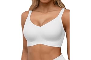 HORISUN Damen BH ohne Bügel, Comfy Bequemer Nahtloser Push-Up Bralette für Große Brüste mit Breiten Trägern Weicher Nahtlos Klassischer BHS für Damen