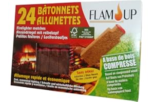 Flam'Up 0500 Allume-feu naturel Bois compresse 24 Bâtonnets
