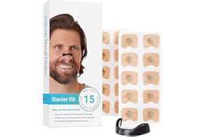 TTXSDYD 15 PièCes Anti Ronflement Bandelettes Nasales, Ecarteur Nasal, Dilatateur Nasal, Nasal Strips Pour RéDuire Le Ronflement, Rhume, Sommeil Aide, AméLiorer La Qualité Du Sommeil (noir)