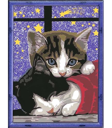 Awesocrafts - Kit Per Dipingere I Numeri, Motivo: Gatto Sulla Spiaggia, Per Adulti E Bambini, 40 X 50 Cm - 11