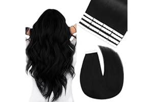 Vlasy Tape in Hair Extensions Human Hair 12 Inch Black Invisible Straight Seamless Skin Weft Mini Tape Extensions Real Human Hair 1# 16 Pcs
