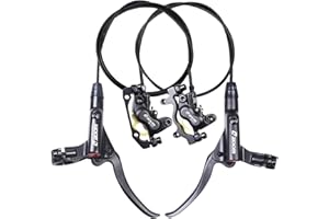 ThinkTop Bike 4 Piston Hydraulic Disc Brake, MTB Bicycle Oil Pressure 4 Piston Driving Brake Caliper, Left (Front) 800/Right (Rear) 1400mm