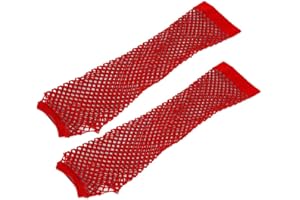 HAOLEI érotique Gants en résille sans Doigts Gants en Maille Extensible en Nylon Vintage pour Les années 80 fête à Thème rétro Femmes Filles Accessoires de Déguisement Taille Unique