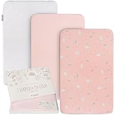 Goysila Chicco Next2Me Mini Cot Sheet Set and Protector, Cotton, 3 Pieces | Compatibility baby co-sleeping crib, Kinderkraft