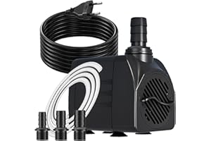 KNIFEL Springbrunnenpumpe 25W 1500L/H Teichpumpe Mit 3m Extra-Langes Kabel Schutz vor Überhitzung Funktion Ultra Leise Aquariumpumpe Wasserpumpen für Brunnen, Hydroponik-Systeme, Submersible Tauchpumpe