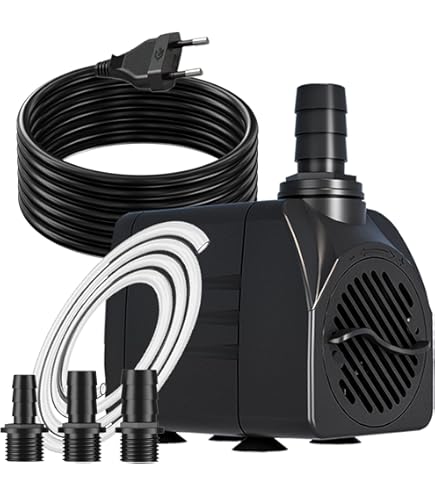 Aquariumpomp, waterpomp, vijverpomp, dompelpomp,1500 l/u,voor vijver,fontein ,aquarium,rotstuin,ultrastille waterpomp met filter en 2 sproeiers,13 mm/16 mm, maximale opvoerhoogte 1,6 m (32.00, Watt