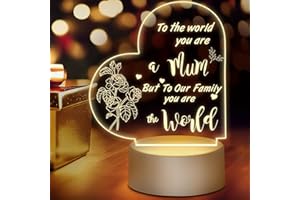TUKEOO Gifts for Mum from Daughter Son, Christmas Gifts for Mum Night Lamp for Mum, Mum Christmas Gifts, 3D Acrylic Engraved Night Light Gifts for Mum, Christmas Gifts for Mum, Present for Mum Mummy