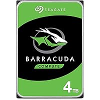 Seagate BarraCuda, 4TB, Internal Hard Drive, 3.5 Inch, SATA, 6GB/s, 5,400 RPM, 256MB Cache, for Computer Desktop PC, FFP (ST4