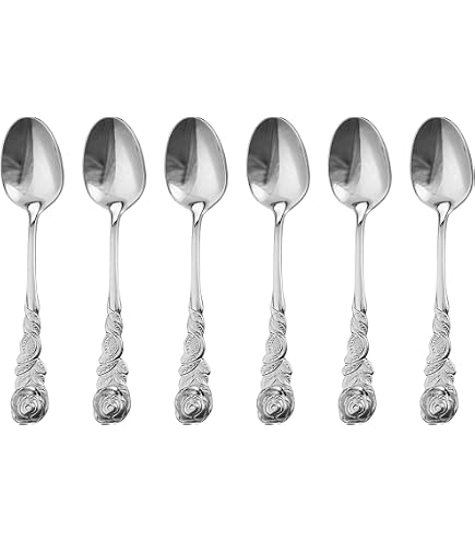GRÄWE Cucchiaio di panna frisone orientale, in acciaio inossidabile, serie decorazioni rose, oro