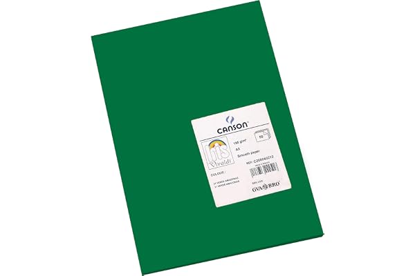 CANSON Iris Vivaldi - Paquet 50 feuilles de papier couleur A3 - 185g/m² - Vert sapin