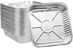 LATERN 50 Pièces Plateaux de Cuisson en Aluminium, 20CM x 20CM x 4CM Plats à Rôtir Jetables Va au Congélateur Poêles à Frire pour Fête Service de Repas Stockage à Emporter Conteneurs de Restauration