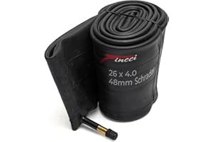 Fincci Velo Chambre a Air 26 x 4.0 Pouces Fat Bike - VTT Chambres à Air 100-559 avec Valve Schrader 48mm pour Montagne & Hybrid & Fatbike, Electrique & Route & Homme Adulte Vélos