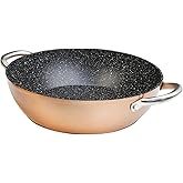 WECOOK Professional Low Induction Casserole 32 cm, Non-stick PFOA-free, Forged Aluminum, Copper Colour, 0.3 cm Thick, Stainle