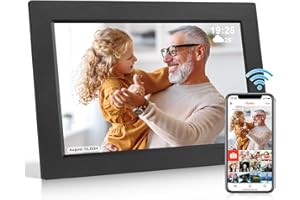 Gsituk Frameo Digitaler Bilderrahmen WLAN App 10,1 Zoll 1920 * 1200 HD Touchscreen Elektronischer Bilderrahmen Fernfreigabe von Bildern, Automatischer Drehung, Geschenk für Großeltern