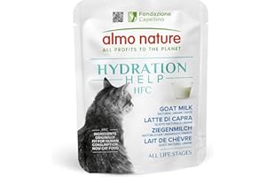 Almo Nature HFC Hydration Help - Wet Cat Food - Goat Milk - Urinary Support - Human-Grade, Gluten-Free, Grain-Free, Monoproteic - 50g (Pack of 24)