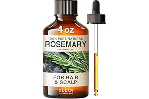 KUKKA ESSENTIAL OILS Kukka Rosemary Oil for Hair 100% Natural Rosemary Oil for Hair Rosemary Essential Oils for Skin, Diffuser& Aromatherapy (118ml)