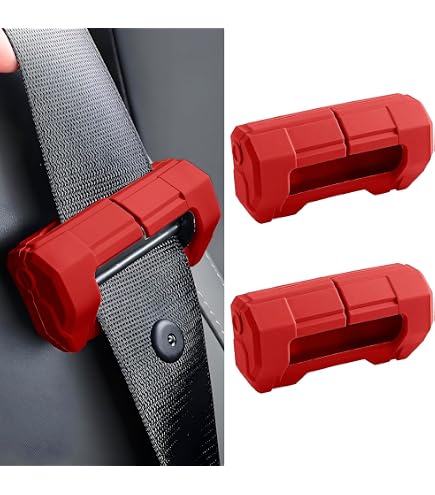 CheroCar Carbon Fiber Seat Belt Buckle Cover Trim For Jeep Wrangler JK 2007-2017 – 4-Piece Set, Self-Adhesive