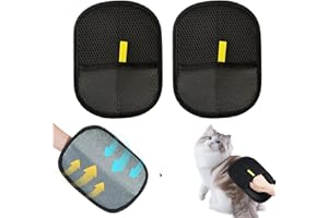 QARULG 2 Guanti Rimuovi Peli Animali Guanti Antistatici per la Rimozione Guanto per Gatti Bifacciali Levapeli Elettrostatici Riutilizzabili Double Sided Grooming Glove Pet Hair Remover Cuccia Tappeti Divani