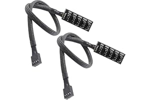 wentylator, CTRICALVER 5 portów, 4-pinowy rozdzielacz PWM, odpowiedni do komputera PC, 2 szt.