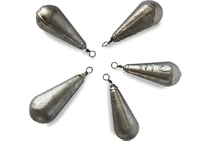 LASAMA Schönheitsshop 5X Birnenblei mit Wirbel Öse 20-120g Grundblei Meeresblei Olivenblei Angelblei