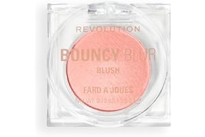REVOLUTION BEAUTY LONDON Revolution Bouncy Blur Blush, maquillage joues et lèvres, formule modulable à effet floutant, Rose pêche nuage, Végan et non testé sur les animaux