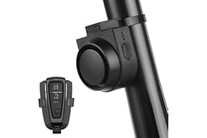 Sunydog - Timbre de bicicleta con alarma anticipol, bocina de bicicleta inalámbrica 115 DB bocina antirrobo de bicicleta fuerte IPX5 timbre de alarma de bicicleta con 5 modos de sonido, 3 ajustes de