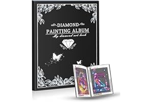 QIUQI A3 Diamond Painting Album Noir,Livre de Peinture Diamant,A3 Dossier, Collection Folder Fabriqué,Accessoires de Diamond Painting(30 pages,Noir)