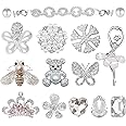 Scettar Shoe Charms for Clog Shoes 15 Pcs Crystal Diamond Shoe Accessories, Crystal Bling Shoe Charms, Metal Bling Crystal Rhinestone Shoe Decoration Charms for Women Girls Teens Adults DIY Gifts
