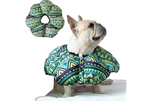 RC GearPro Adjustable Pet Dog Recovery Collar | Puppy Cats After Surgery E-Collar | Soft Cone of Shame | Anti-Bite Lick Wound Protective Neck Collar for Small Dogs Large Cats (M, Green Triangle)