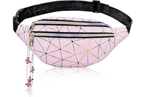 Bauchtasche Kinder Mädchen Gürteltasche Kinder mit Schmetterlings Anhänger Wasserdicht PU Leder Bunt Bauchtasche für Teenager mit Verstellbarem Gurt,Mehreren Reißverschlusstaschen für Festival,BMHNQ