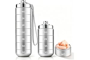 Pillerbox 7 dagars metall, vattentät pillerask organisatör med 7 fack, veckodoserare för vitaminer och fisk, kompakt medicinl