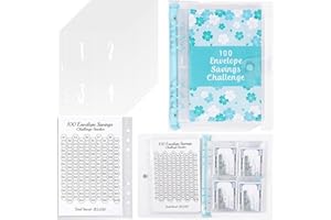 DREAKU 100 Envelope Challenge Binder, Easy and Fun Way to Save $5,050 Cash Binder, 2024 New Envelope Saving Challenge UK, Budget Binder with Cash Envelopes for Budgeting and Saving Money