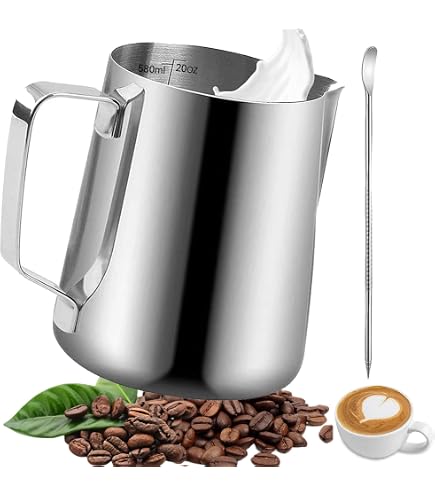 Pot à Lait 350ml Acier Inoxydable Pichet à Lait Moussant Avec La Ligne De Mesure Pour Faire Des Cappuccino Cafe Latte 87917537