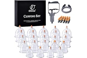 Ditind Cupping Therapy Set, 24 Pcs Cupping Set, Professional Acupoint Cupping Therapy Sets Portable, Upgrade Cupping with Case Pump Suction Cups for Cellulite Muscle Pain Relief Physical Therapy