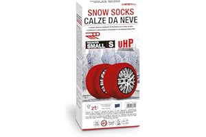 W-Parts Arctic Socks - Coppia di Calze da Neve Bottari Revo - Catene da Neve - OMOLOGATE in Italia ed Europa (Taglia S) - con Coppia Guanti di plastica Lunghi - Facili da Montare - Veloci da Montare