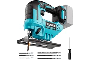 Ecarke Wyrzynarka akumulatorowa 750 W, kompatybilna z Makita 18 V, bezstopniowa regulacja, z 6 brzeszczotami i systemem szybkiego mocowania, do drewna, metalu, tworzywa sztucznego i sklejki