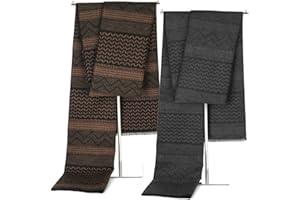 EINSKEY Winter Scarf for Men, 2-Pack Cashmere Wool Feel Long Fashion Scarf