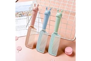 MISS-SHOP Peines para el Cabello,Peine de Plastico 3 Piezas Lindo Peine de Conejo de Dibujos Animados Para el Estudiantes Niñas Antiestático Niños Adultos Adultos