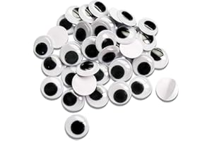 TOAOB THE ONE AND ONLY BABY TOAOB 100pcs Small Wiggle Googly Eyes with Self Adhesive 6mm Round Black White Sticky Wobbly Eyes Plastic Craft Eyes for DIY Scrapbooking Crafts