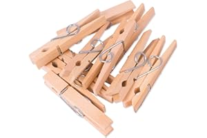 Strong Birch Wood Clothes Pegs by Bamboo Stick Masters 100% Biodegradable and Compostable Wood Perfect Clothes Pegs for Craft and Laundry 8.1cm x 1.1cm (100 pieces)