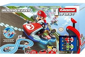 Carrera - 20063026 First Nintendo Mario Kart – Circuit de Course électrique avec Voitures Miniatures Mario et Luigi – Jouet pour Enfants à partir de 3 Ans Coloré 20063026